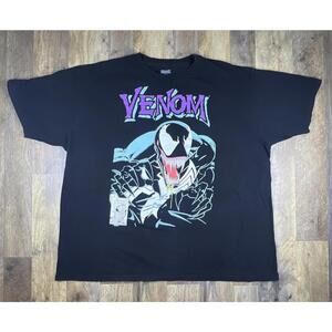 Vintage Marvel Venom T-shirt Black XXL Spiderman Y2K Comic Superhero Villian..